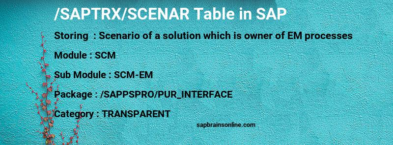 SAP /SAPTRX/SCENAR table