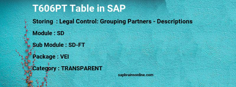 SAP T606PT table