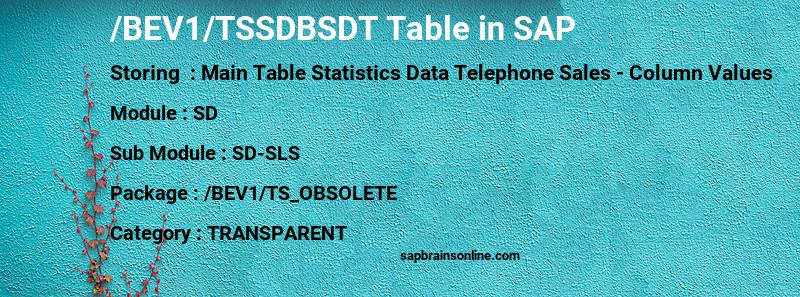 SAP /BEV1/TSSDBSDT table
