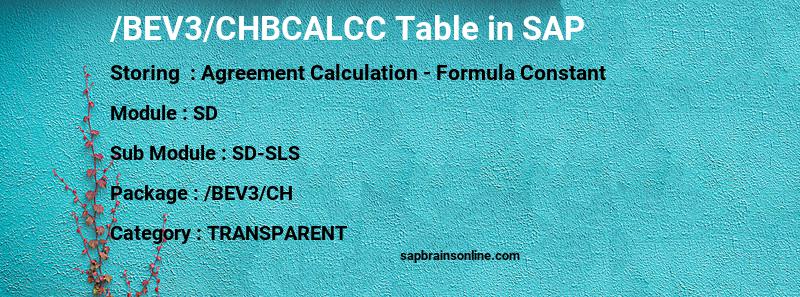 SAP /BEV3/CHBCALCC table