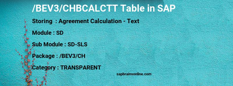 SAP /BEV3/CHBCALCTT table