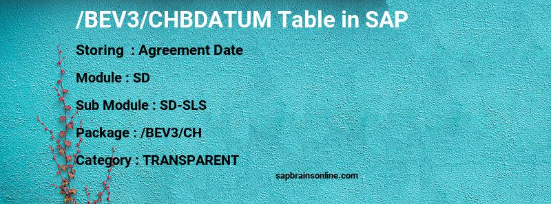 SAP /BEV3/CHBDATUM table