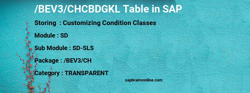 SAP /BEV3/CHCBDGKL table