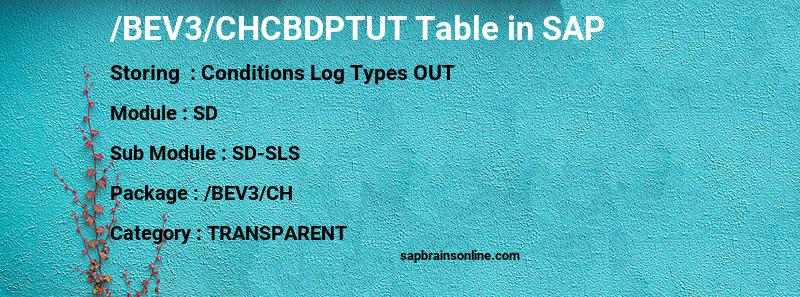 SAP /BEV3/CHCBDPTUT table