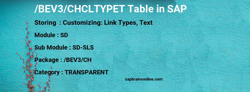 SAP /BEV3/CHCLTYPET table