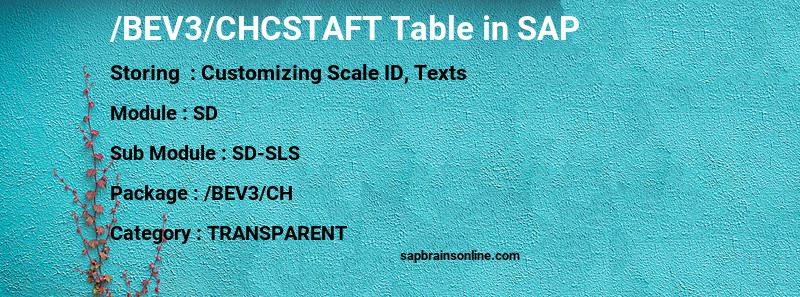 SAP /BEV3/CHCSTAFT table