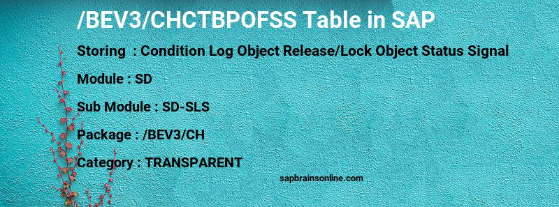 SAP /BEV3/CHCTBPOFSS table