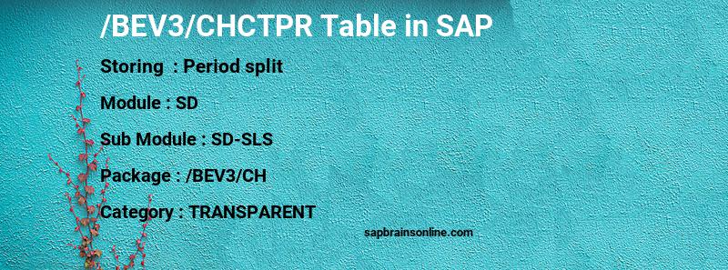 SAP /BEV3/CHCTPR table