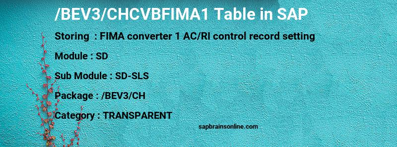 SAP /BEV3/CHCVBFIMA1 table