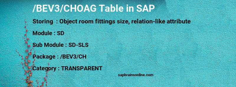 SAP /BEV3/CHOAG table