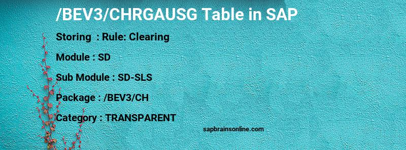 SAP /BEV3/CHRGAUSG table