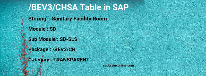 SAP /BEV3/CHSA table
