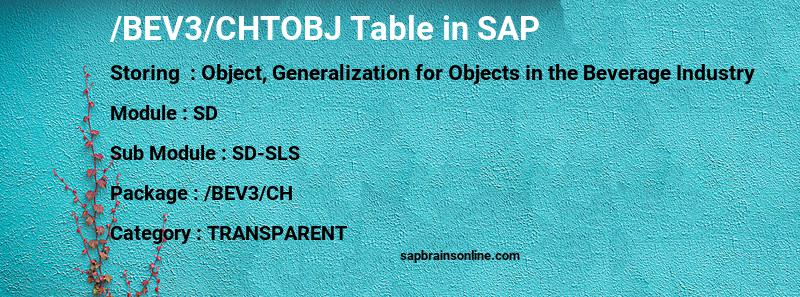 SAP /BEV3/CHTOBJ table