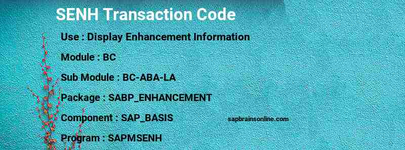 SAP SENH transaction code