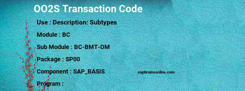 SAP OO2S transaction code