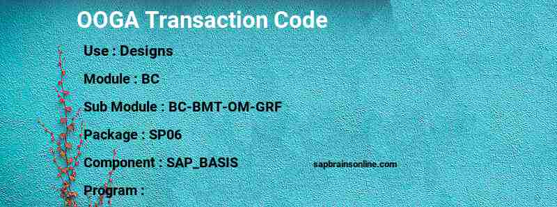 SAP OOGA transaction code