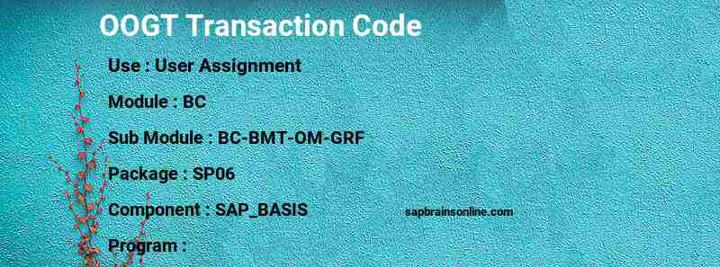 SAP OOGT transaction code