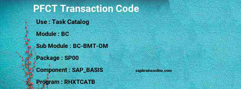 SAP PFCT transaction code