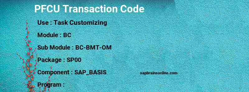 SAP PFCU transaction code