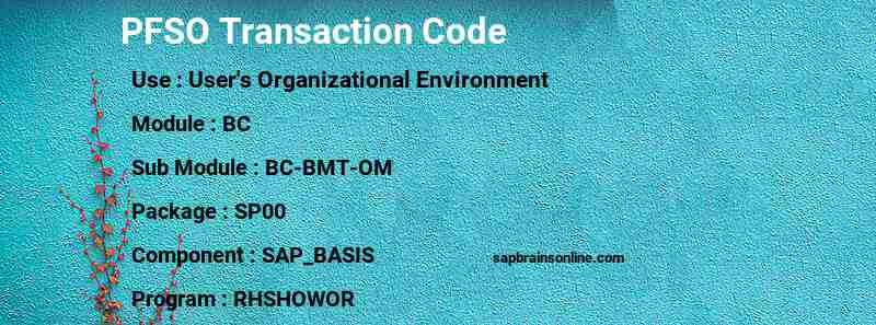 SAP PFSO transaction code