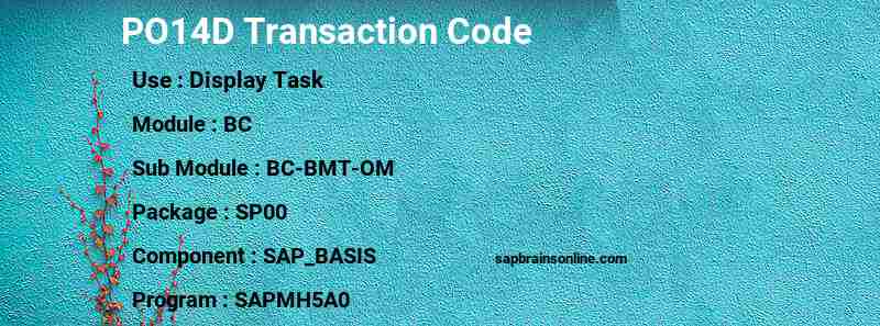 SAP PO14D transaction code