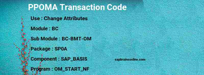 SAP PPOMA transaction code