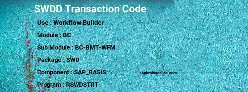 SAP SWDD transaction code