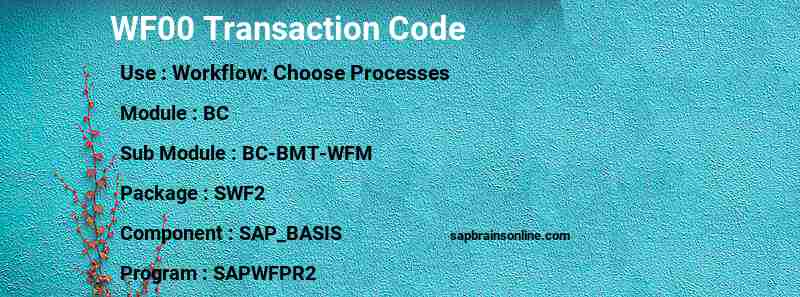 SAP WF00 transaction code