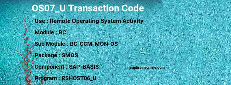 SAP OS07_U transaction code