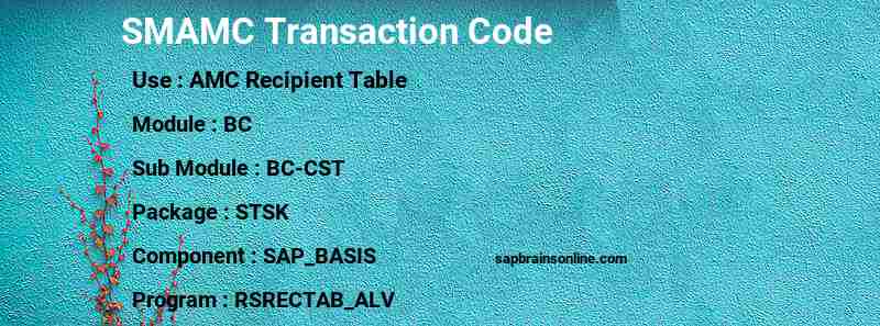 SAP SMAMC transaction code