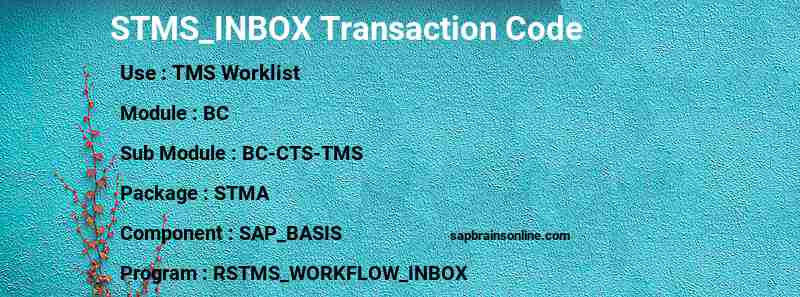 SAP STMS_INBOX transaction code