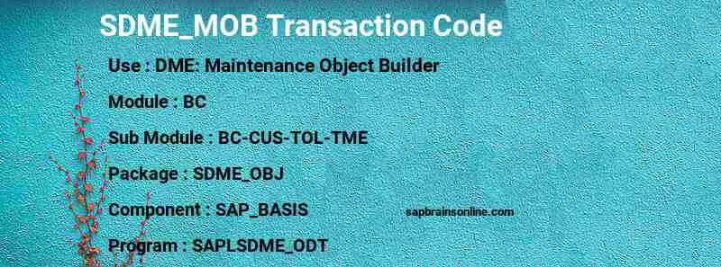 SAP SDME_MOB transaction code