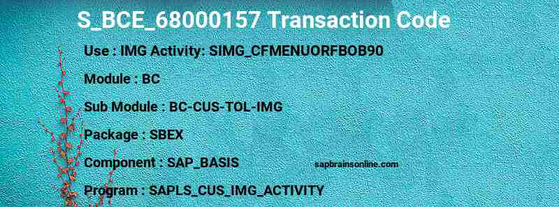 SAP S_BCE_68000157 transaction code