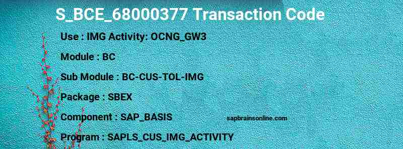 SAP S_BCE_68000377 transaction code