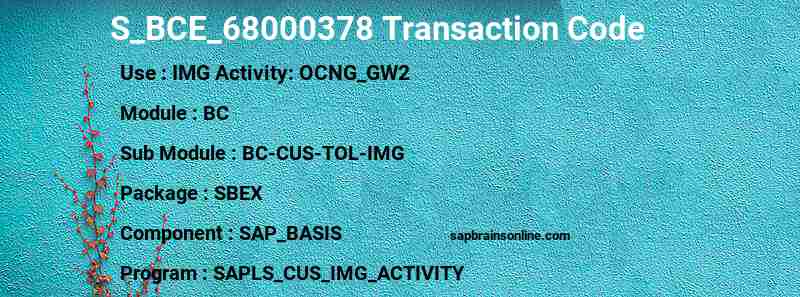 SAP S_BCE_68000378 transaction code