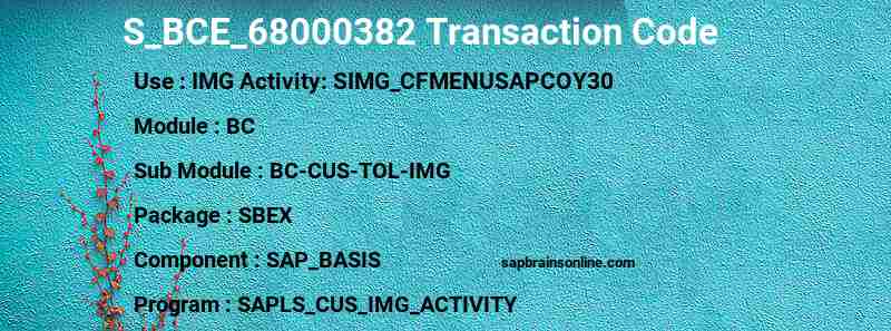 SAP S_BCE_68000382 transaction code
