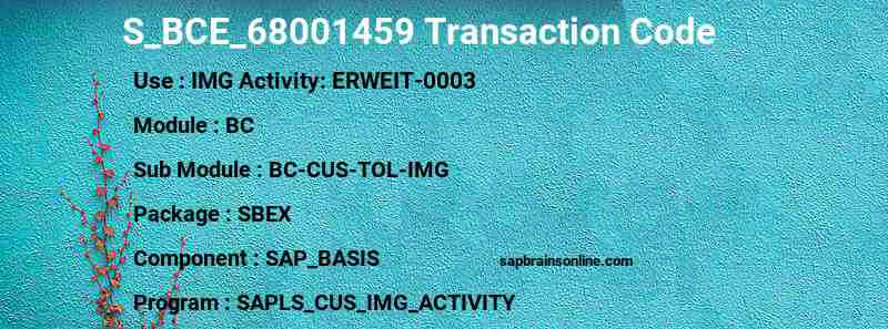 SAP S_BCE_68001459 transaction code