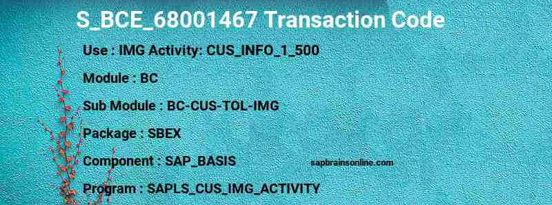 SAP S_BCE_68001467 transaction code