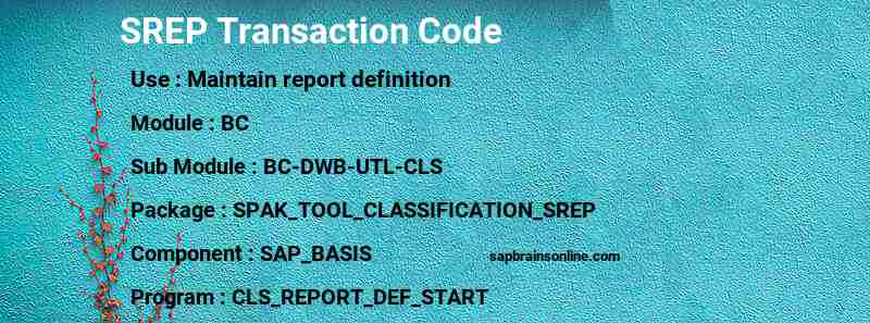 SAP SREP transaction code