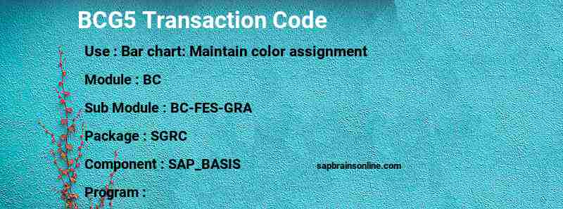 SAP BCG5 transaction code