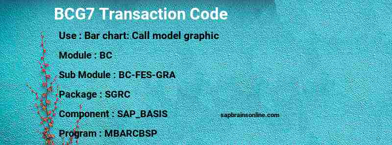 SAP BCG7 transaction code