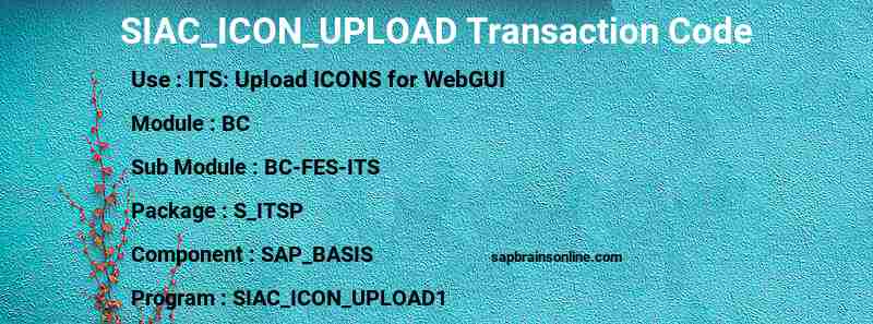 SAP SIAC_ICON_UPLOAD transaction code