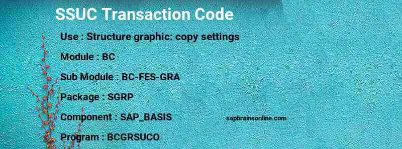 SAP SSUC transaction code