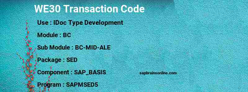 SAP WE30 transaction code