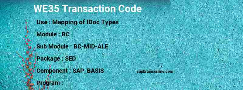 SAP WE35 transaction code