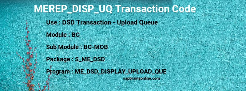 SAP MEREP_DISP_UQ transaction code