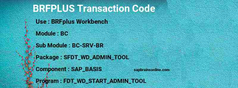 SAP BRFPLUS transaction code