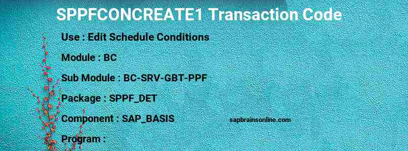 SAP SPPFCONCREATE1 transaction code