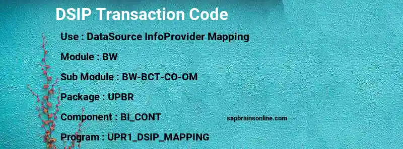 SAP DSIP transaction code