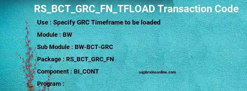 SAP RS_BCT_GRC_FN_TFLOAD transaction code